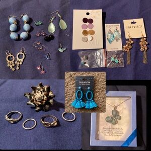Huge Jewelry Lot- earrings, rings, necklace- some NWT